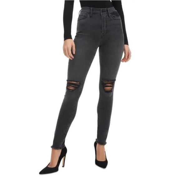 NWOT Good American Good Legs Black Jeans; Size 16 - Picture 1 of 6